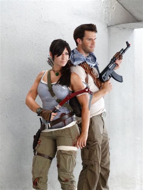 As fans of both the Tomb Raider and Uncharted series, I love the idea of this mashup couples cosplay. . Tomb raider couples costume